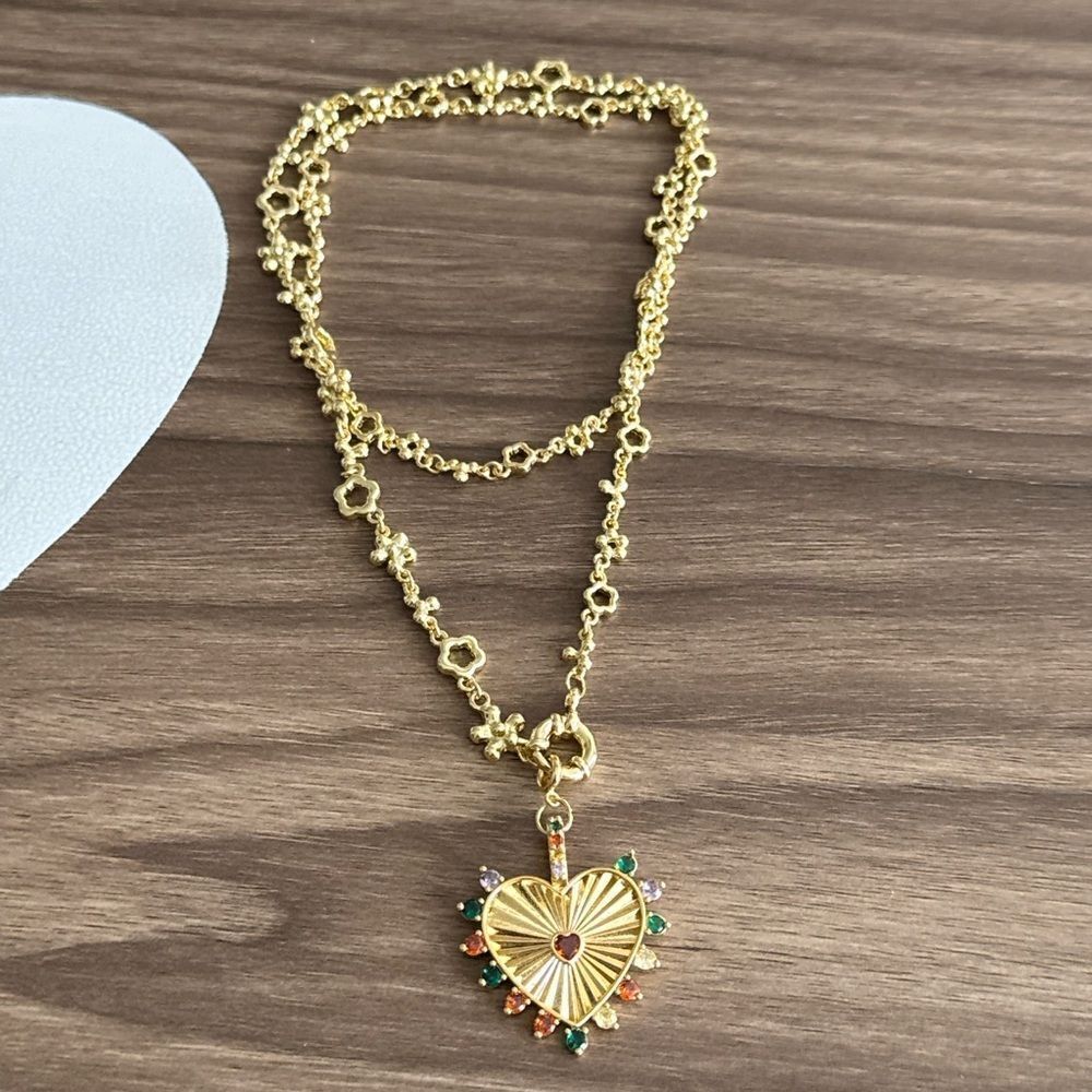 Vintage heart necklace Q205 - Picture 4 of 6